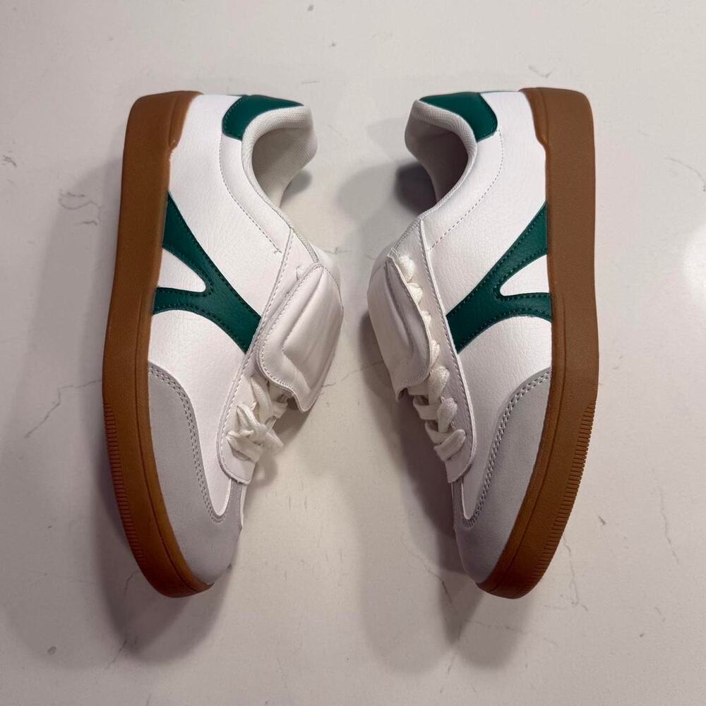 White and green fashion sneakers